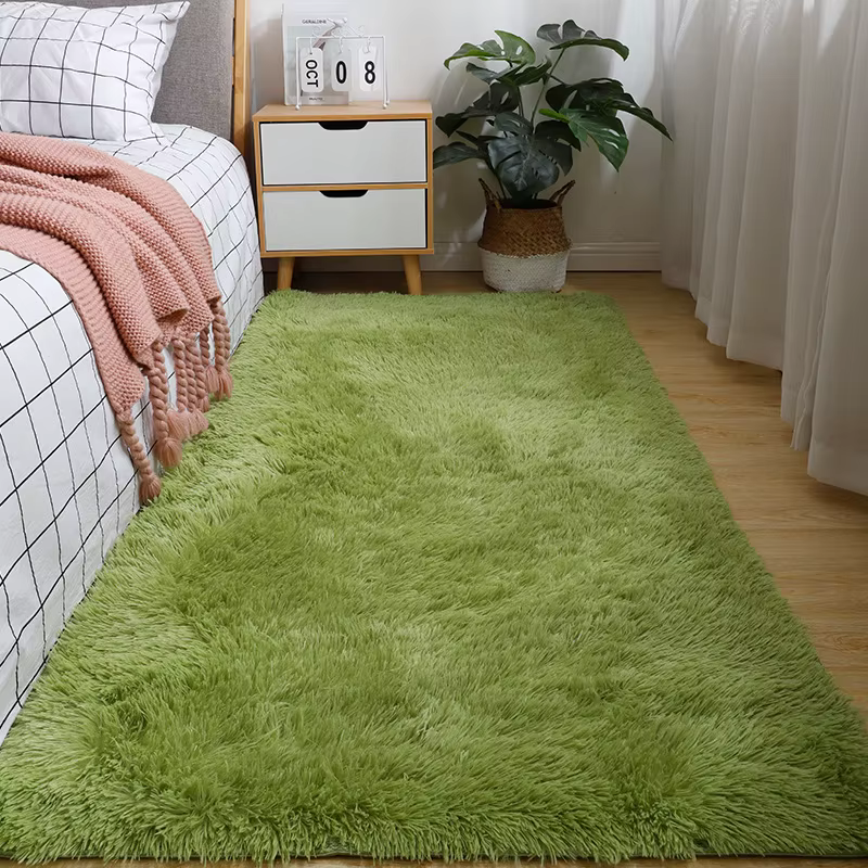 Couverture de chevet en laine pour filles, tapis en peluche pour chambre à coucher, tapis en silicone antidérapant, tapis de salon astronomique, joli lea, document solide