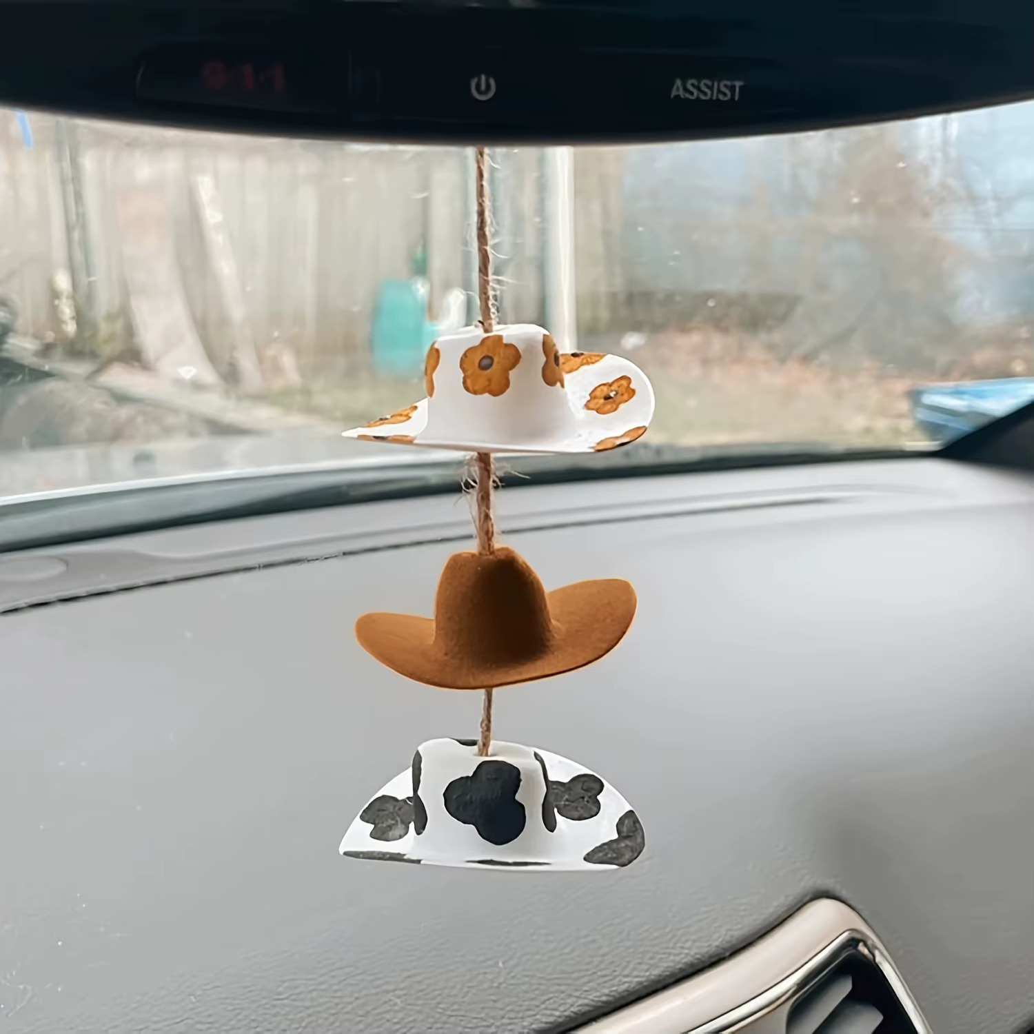 Chapeau de cowboy, pendentif de voiture, accessoire de suspension de rétroviseur, décoration de voiture, pendentif de décoration de mini chapeau