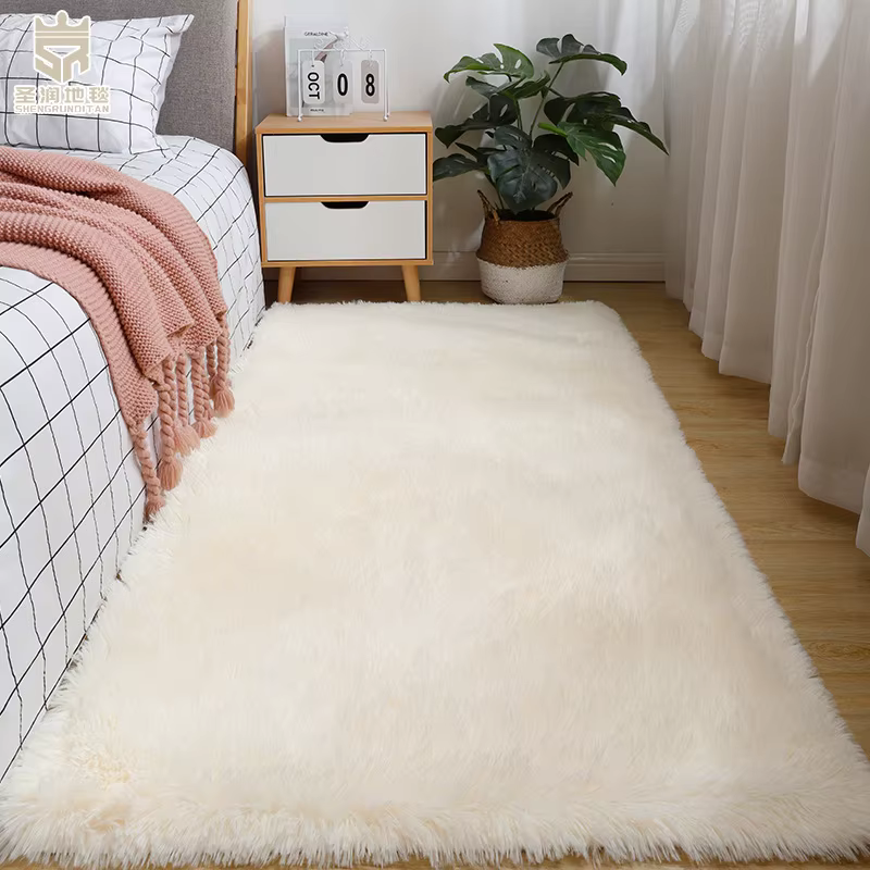 Couverture de chevet en laine pour filles, tapis en peluche pour chambre à coucher, tapis en silicone antidérapant, tapis de salon astronomique, joli lea, document solide