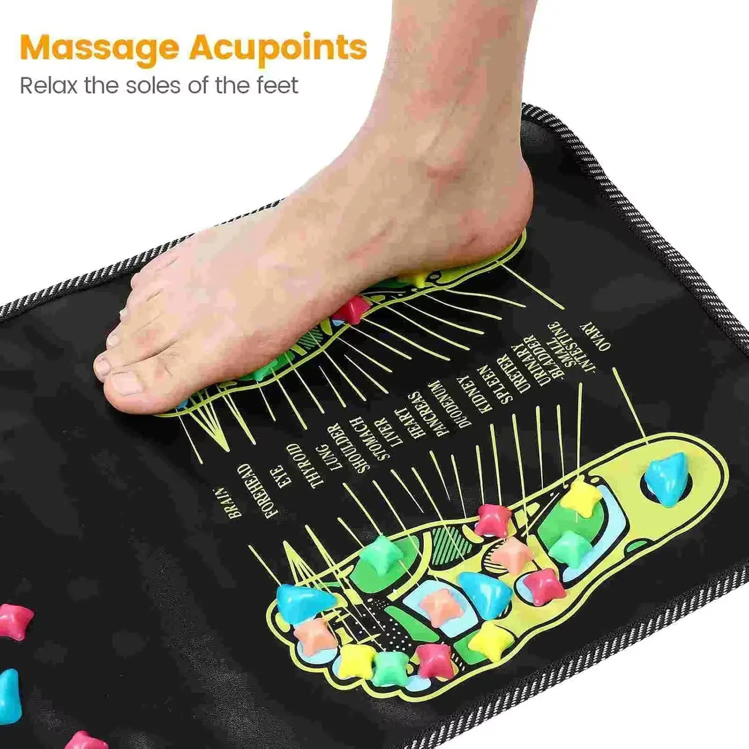 Tapis de Massage des pieds haut de gamme avec plaque de pression des doigts et chemin pavé simulé pour apaiser
