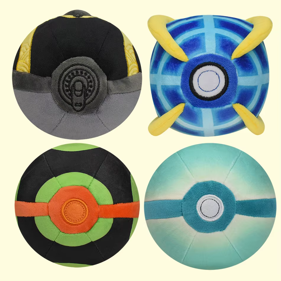 Peluche Pokémon : Master Ball, Great Ball, Ultra Ball, Poké Ball – Jouet en peluche doux, breloque de sac à dos, pendentif décoratif, cadeau tendance