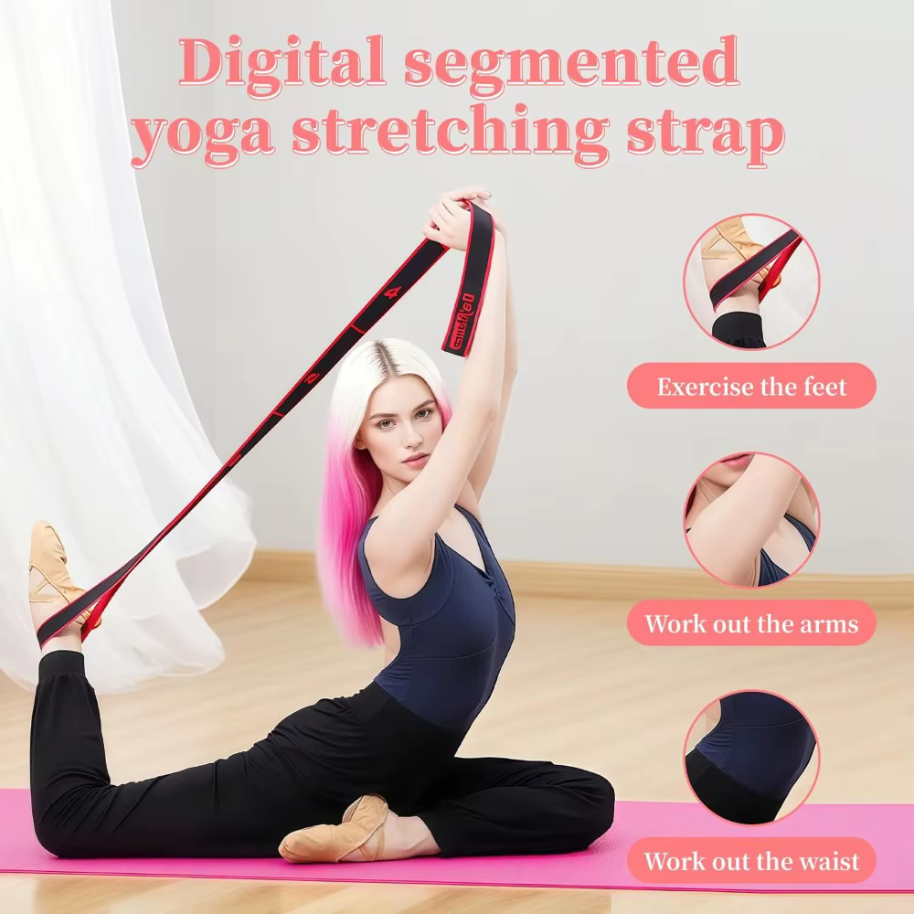 Sangle de stretching de danse à 8 sections avec sangle numérotée