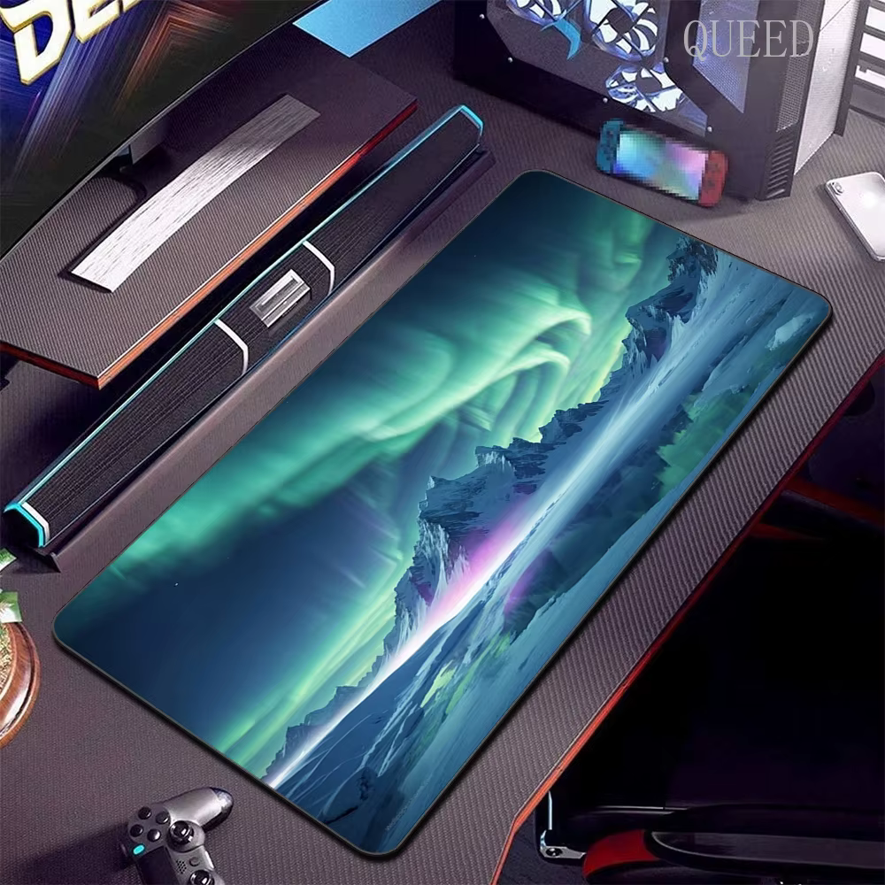 Tapis de souris paysage de montagne, 900x400, grand tapis de souris, tapis de clavier d'ordinateur, bureau PC, grande table, polymères