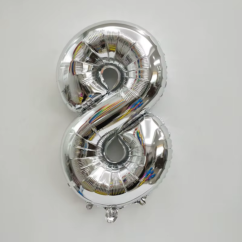 Ballons numériques en aluminium, 32 pouces, couleur argent, numéro 0-9, pour fête d'anniversaire, mariage, réception-cadeau pour bébé, salon