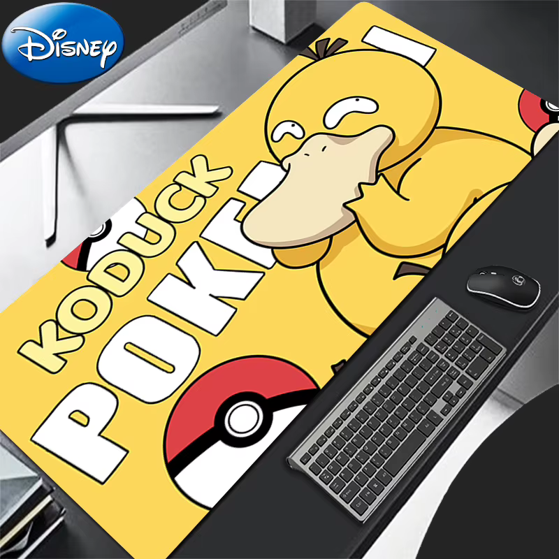 Tapis de souris de jeu P-Pokemon Psyduck, 90x40cm, pour ordinateur de bureau, pour joueur, pour CS GO, bureau, ordinateur portable, kawaii, en caoutchouc