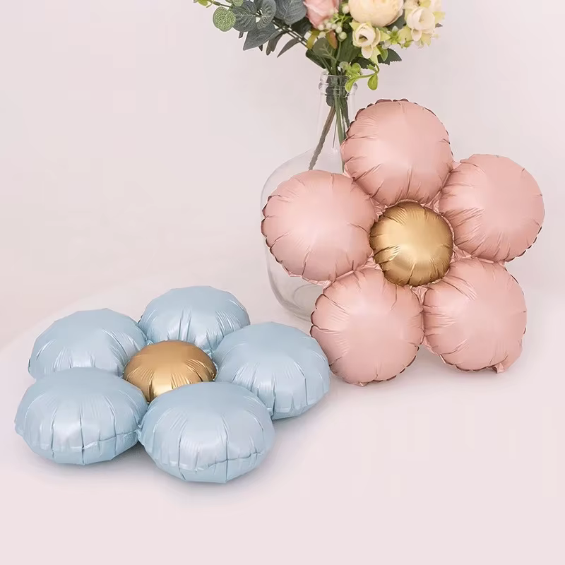 Ballons en Film d'aluminium à fleurs mates, ballon pour fête de mariage, 1er anniversaire, garçon et fille, fournitures de réception-cadeau pour bébé, jouet