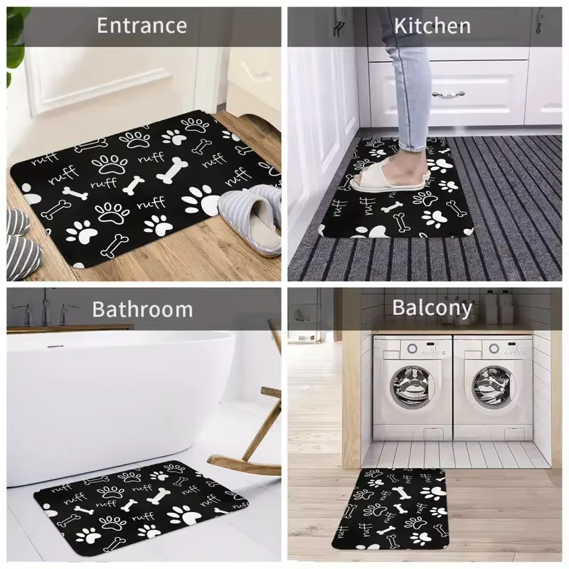 Tapis de bienvenue citron et floral avec bienvenue, tapis intérieur et extérieur durable pour entrée, chambre à coucher, tapis de bienvenue pour buanderie