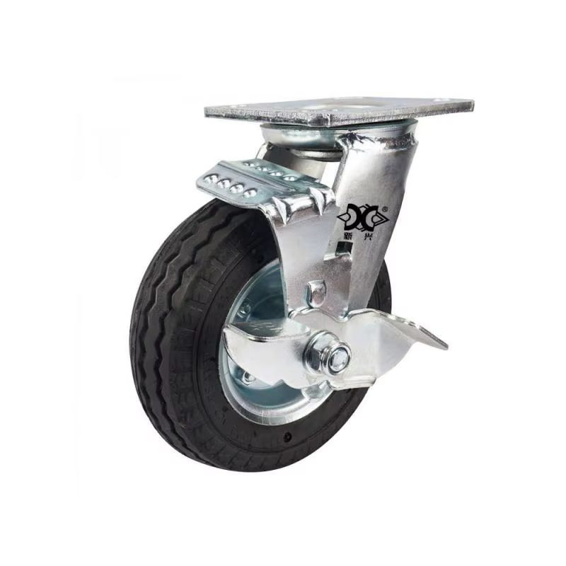 Roue Directionnelle Gonflable en Caoutchouc, Résistante à l'Usure, pour Chariot à Bagages, Rap6 Pouces, 1 Pièce