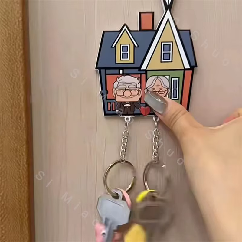 Porte-clés de Couple, cintre pour Couple, dessin animé, réfrigérateur en acrylique, décor de porte d'entrée, pendentif, accessoire de clé, décoration de maison