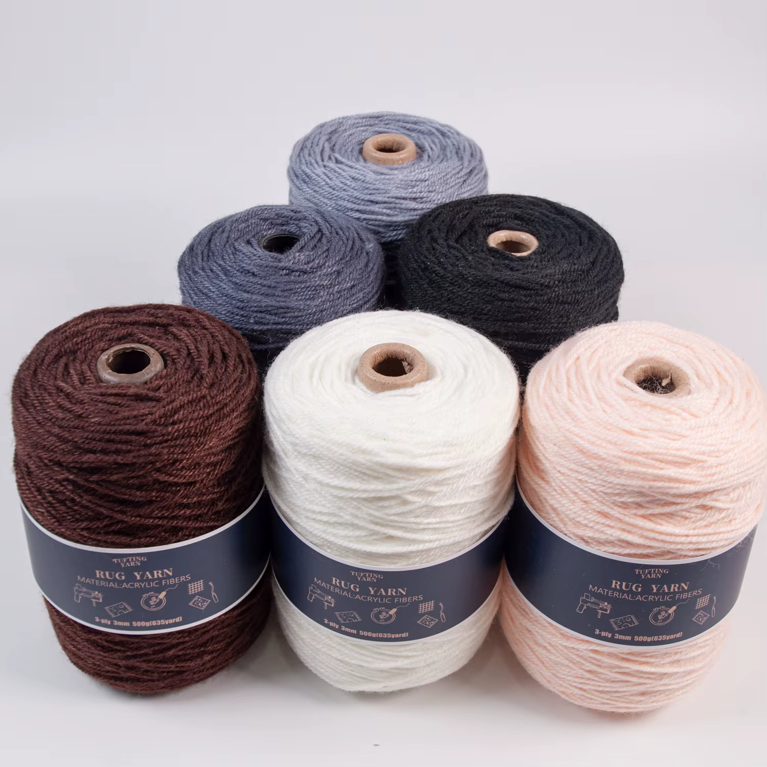 Fil à tapis 500g/rouleau, fibre acrylique douce pour la fabrication de tapis et les projets de décoration intérieure, fils à crocheter DIY pour paniers