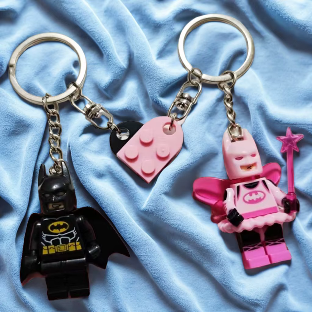 Porte-clés de Couple chauve-souris 3D fait à la main, 2 pièces, pendentif de figurine féerique, porte-clés de téléphone, accessoire de sac à dos, cadeaux pour lui, bijoux Y2K