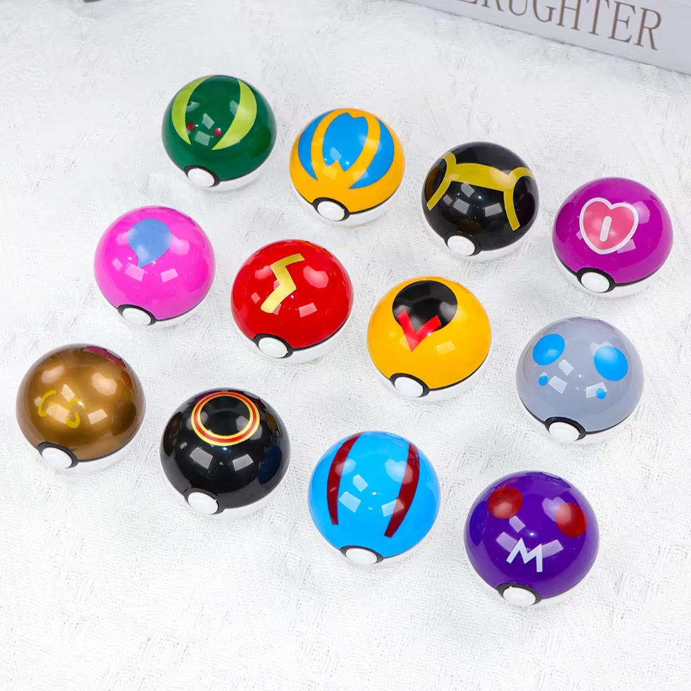 Lot de 12 figurines Pokémon Pikachu Pokeball, collection de figurines de dessins animés Kawaii, cadeaux d'anniversaire