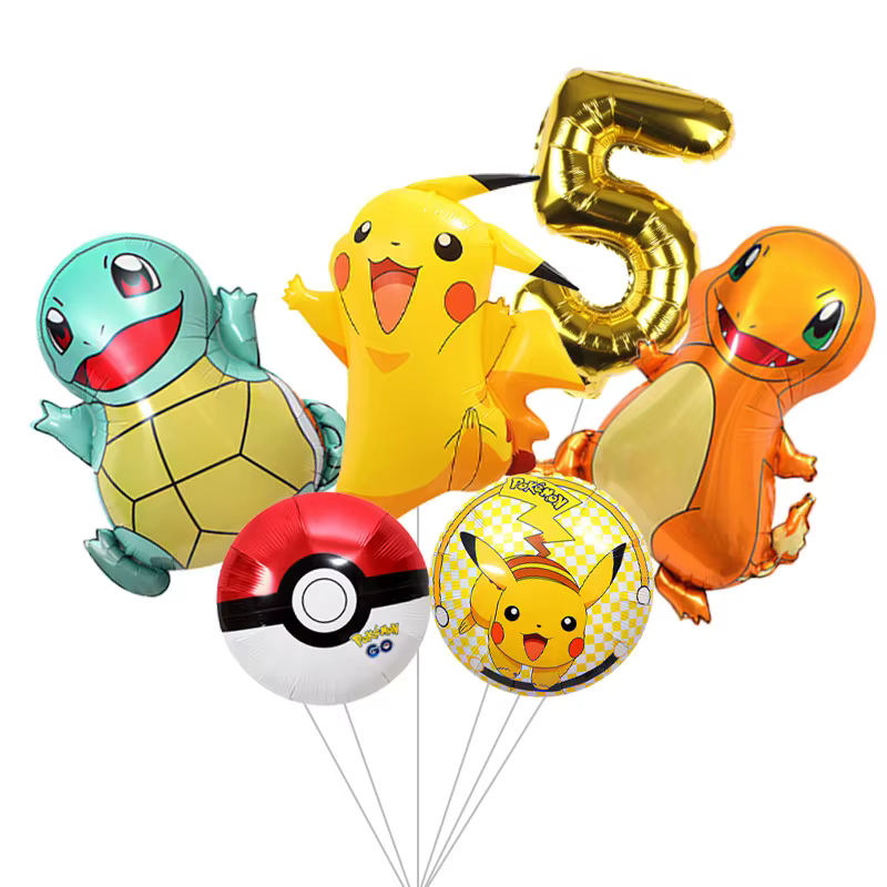 Ballons en aluminium à hélium pour fête d'anniversaire Pokemon, ballons Pikachu pour enfants, fournitures de décoration de fête, baby shower