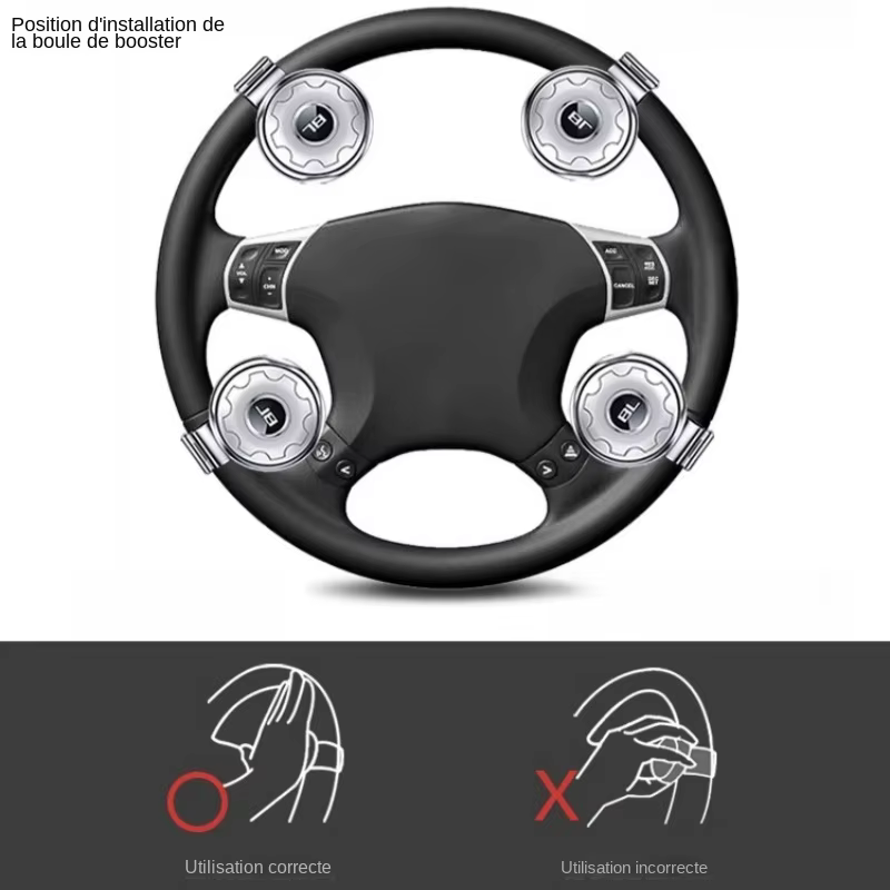 Booster de volant de voiture, boule tournante, bouton rotatif, roulement, poignée d'alimentation rotative, accessoires automatiques universels, kit d'économie de main-d 'œuvre