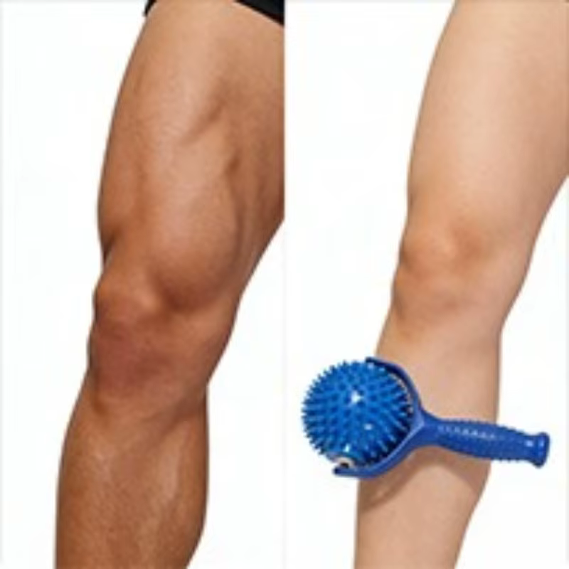 Rouleau de massage à picots pour stimulation des points de pression et des points d'acupuncture, idéal pour la relaxation musculaire et le soulagement de la douleur, très prisé par les employés de bur