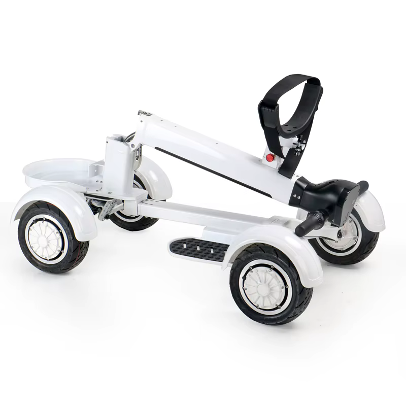 Voiturette de golf électrique tout-terrain à quatre roues, haute puissance, scooter pliable avec parasol perfecBattery, 10 pouces, 2000W