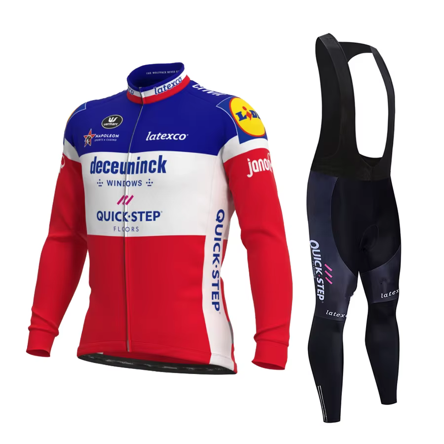 2025 QUICK STEP Pro Maillot de cyclisme ensemble à manches longues vtt vélo vêtements porter