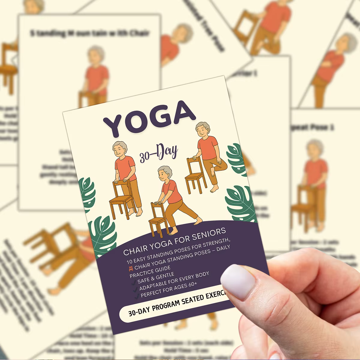 Chaise de Yoga sur pied pour personnes âgées