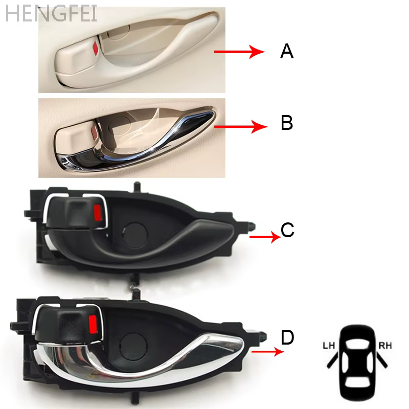 Accessoires pour poignée de porte intérieure de voiture Toyota Yaris 2012 – 2019
