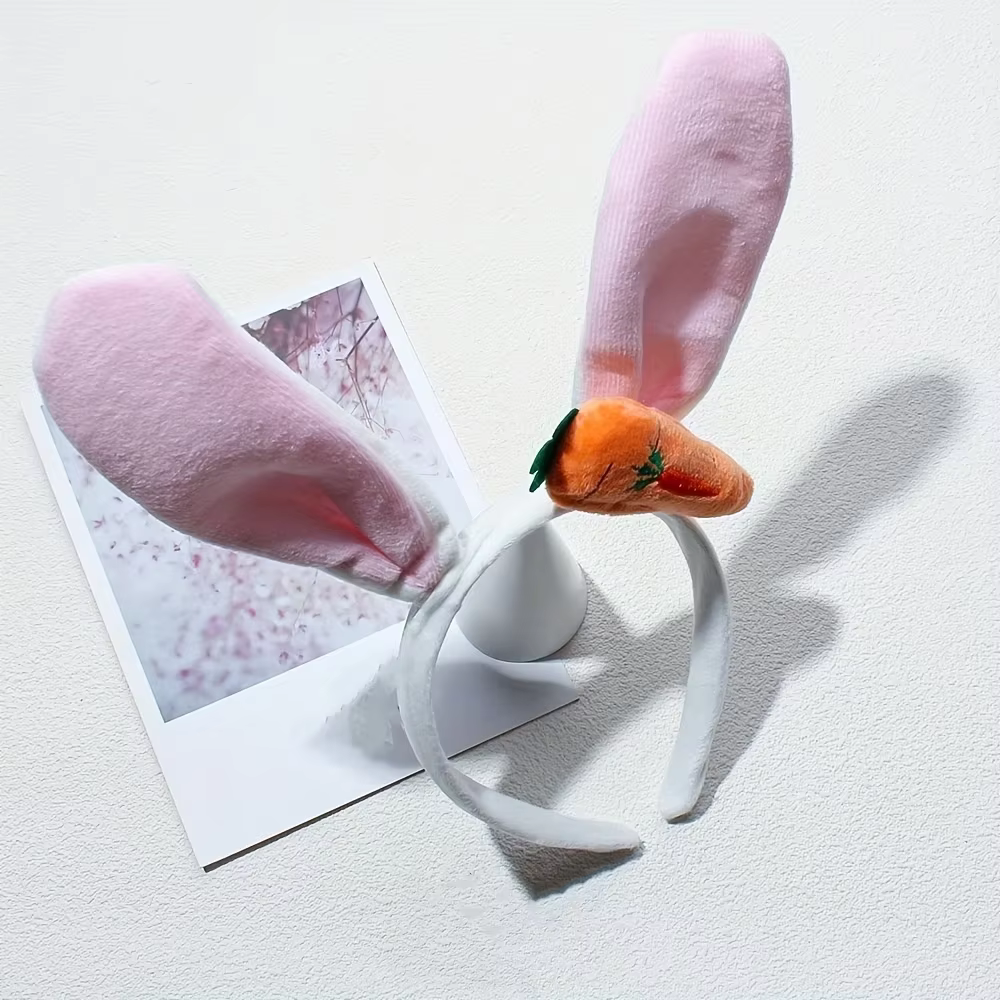 1 Bandeau oreilles de lapin de Pâques pour femmes, pince à cheveux haute pour le dessus de la tête, bandeau mignon pour le lavage du visage, accessoire capillaire