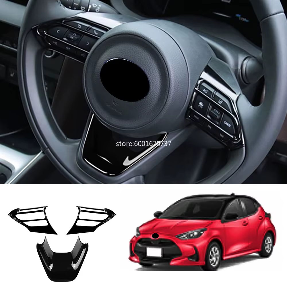 Cadre de volant noir ABS, accessoires de voiture, décoration de commutateur de fenêtre, garniture de couverture pour Toyota Yaris Cross 2020 2021 2022