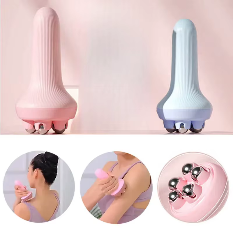 Balle de massage manuelle pour tissus profonds avec rouleaux pour soulager les douleurs au cou