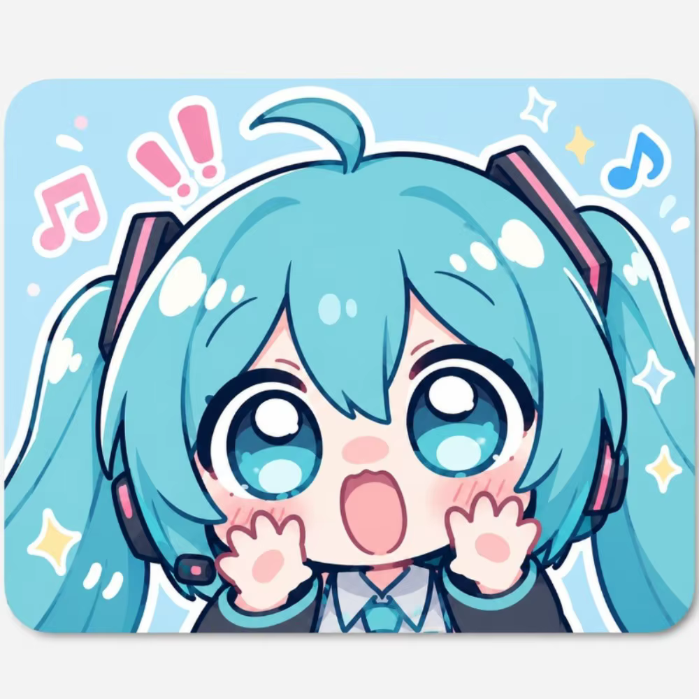 Tapis de souris Hatsune Miku, base en caoutchouc antidérapante, surface en tissu doux, tapis de bureau anime pour bureau/maison/PC