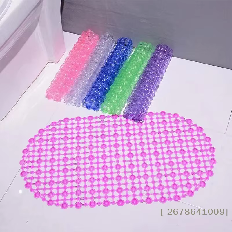 ⚑ Tapis de bain antidérapant, tapis de douche en PVC avec ventouses puissantes, non toxique, résistant à la moisissure, pour la sécurité de la salle de bain et le massage des pieds