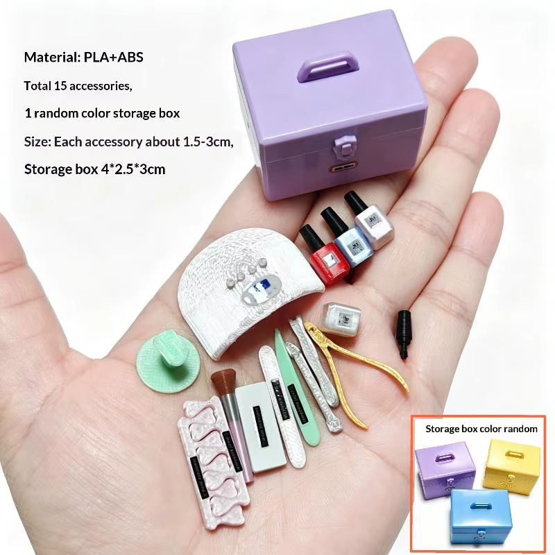 Mini ensemble d'outils de manucure pour maison de poupée, accessoires parfaits pour jouer à faire semblant, collection de décoration pour maison de poupée