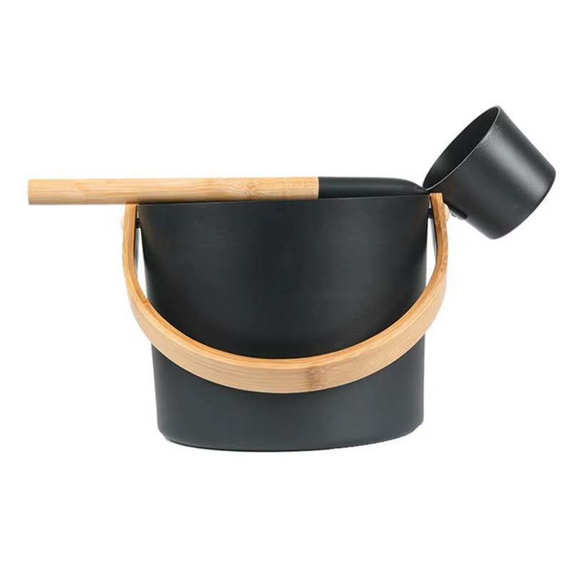 Seau de Sauna hôtel outil Portable luxueux seau de Sauna cuillère à Long manche salle de bain pratique pour douche accessoires de bain