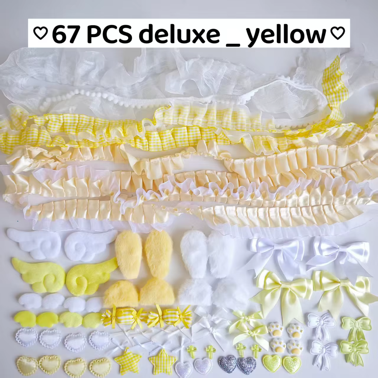 67 pièces d'ensemble d'accessoires colorés, ensemble de matériel en dentelle rose, accessoires de bricolage manuels pour ventilateur, emballage douloureux, beau