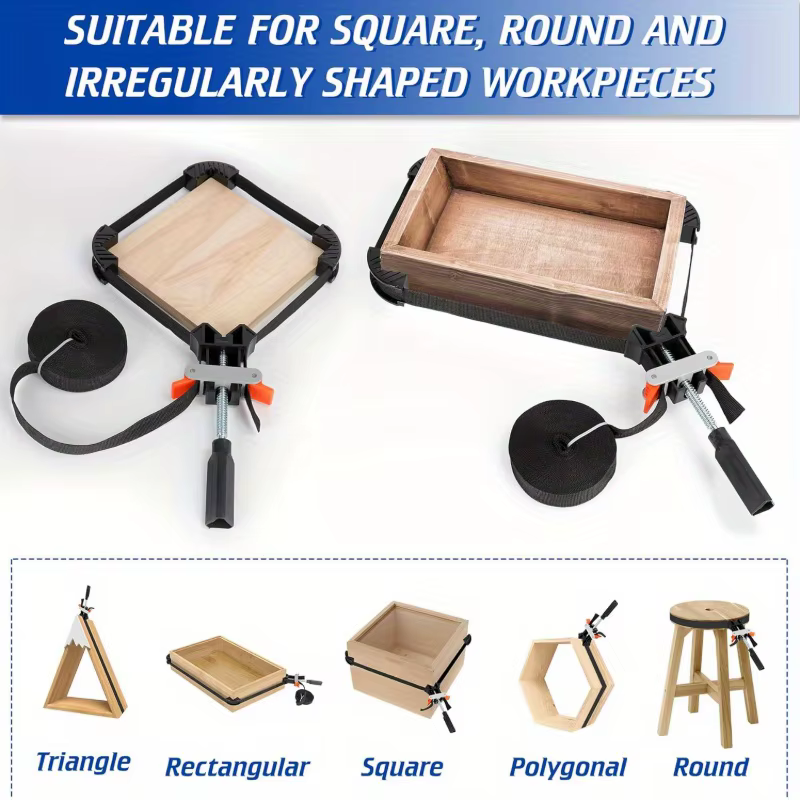Pinces à sangle pour le travail du bois, pinces à bande à dégagement rapide avec griffes d'angle, pinces à ceinture épaisses et robustes, outil de serrage réglable