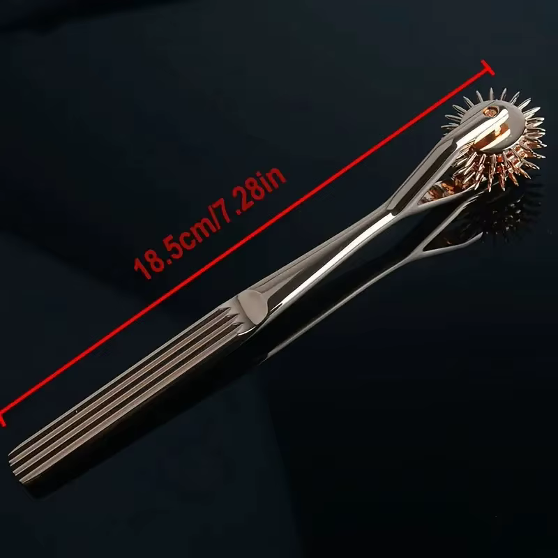 Roue Wartenberg à pointes à 3 rangées, molette à pointes, motoculteur à roue à broches BDSM pour Couples, jouets sexuels, jeux pour adultes SM