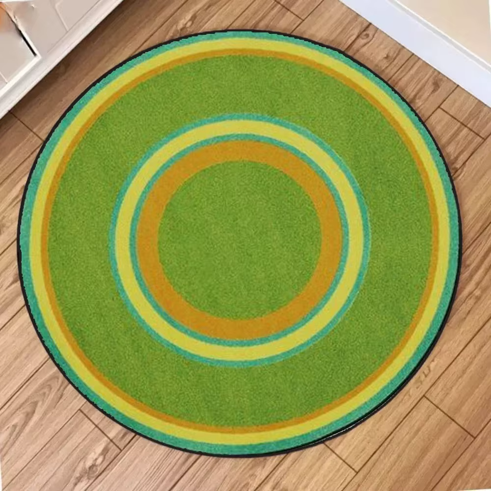 Tapis rond uni simple - Tapis imprimé labyrinthe rétro classique, art mural médiéval, tapis de salon, décoration intérieure