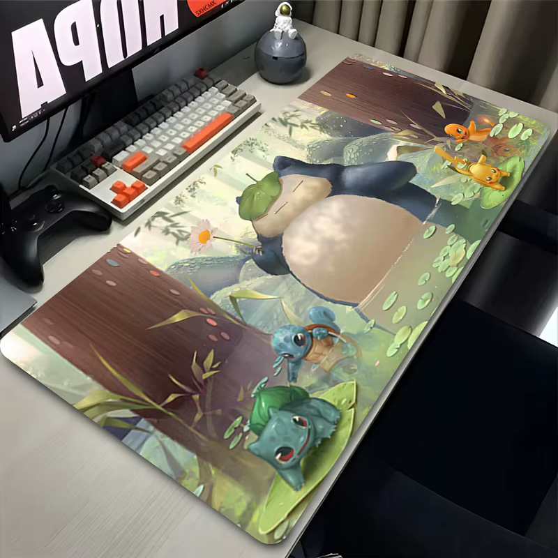 Grand tapis de souris P-Pokémon, accessoires de jeu PC, tapis de souris en caoutchouc, tapis de bureau, bord verrouillable, tapis de souris P-Pikachu