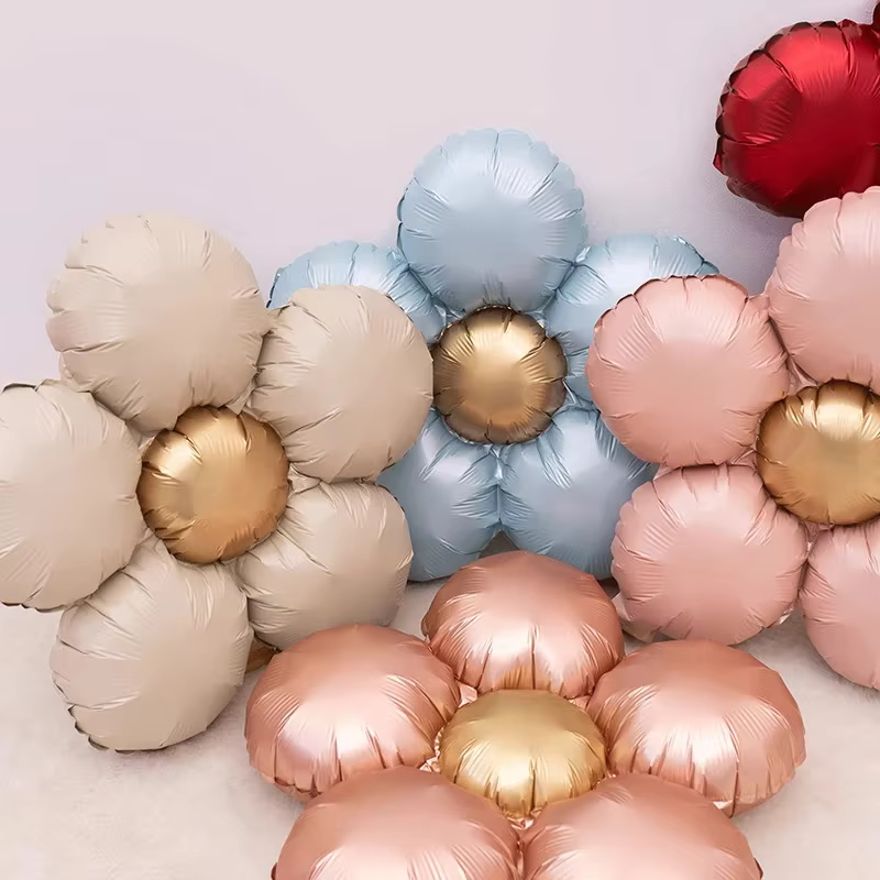 Ballons en Film d'aluminium à fleurs mates, ballon pour fête de mariage, 1er anniversaire, garçon et fille, fournitures de réception-cadeau pour bébé, jouet