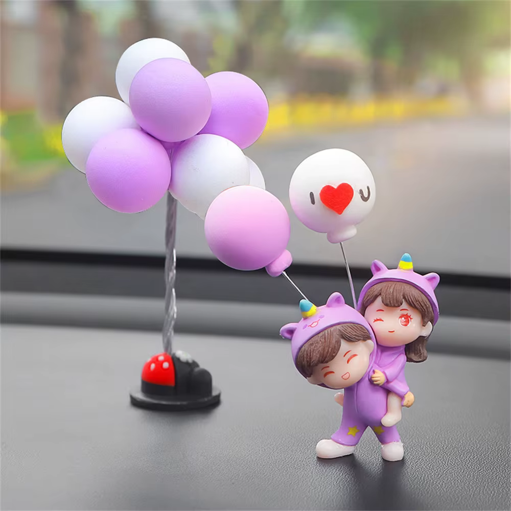Vêtements de nuit licorne pour Couple, décoration de voiture, modèle de figurine de dessin animé, Console centrale automatique, ornements de tableau de bord, accessoires d'intérieur de voiture