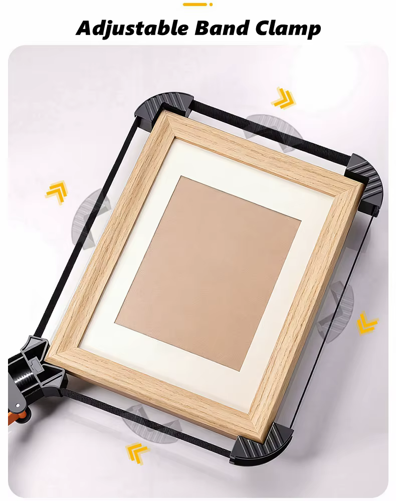 Serre-joints à sangle pour le travail du bois – Serre-joints à libération rapide avec poignée ergonomique, pince réglable pour cadre photo, sangle de 4/6 m