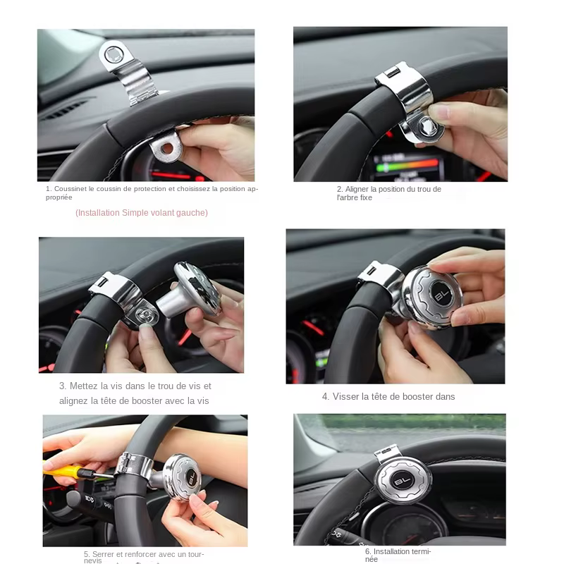 Booster de volant de voiture, boule tournante, bouton rotatif, roulement, poignée d'alimentation rotative, accessoires automatiques universels, kit d'économie de main-d 'œuvre
