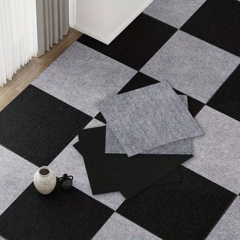 Tapis auto-adhésif amovible carré 30x30cm, tapis adhésif à décoller, adapté à la décoration de la maison, aux couloirs et aux carreaux de sol intérieurs