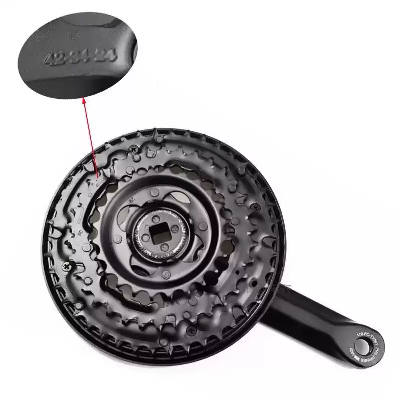 SHIMANO FC - TY501 Pédalier à trou carré 42T/48T - 7/8 vitesses 21/24 pour VTT