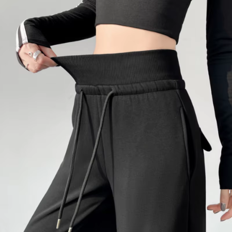 Pantalon de sport gris taille haute pour femmes