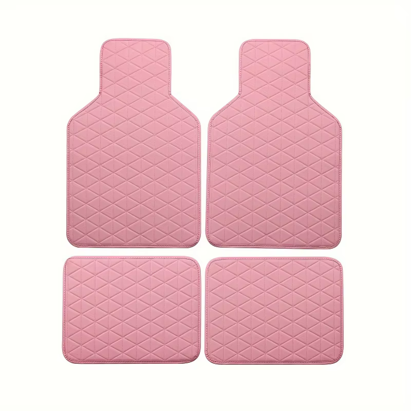 Tapis de sol de voiture en cuir PU imperméable, 4 pièces, durable et à la mode, protection toutes saisons, facile à nettoyer, améliore l'intérieur