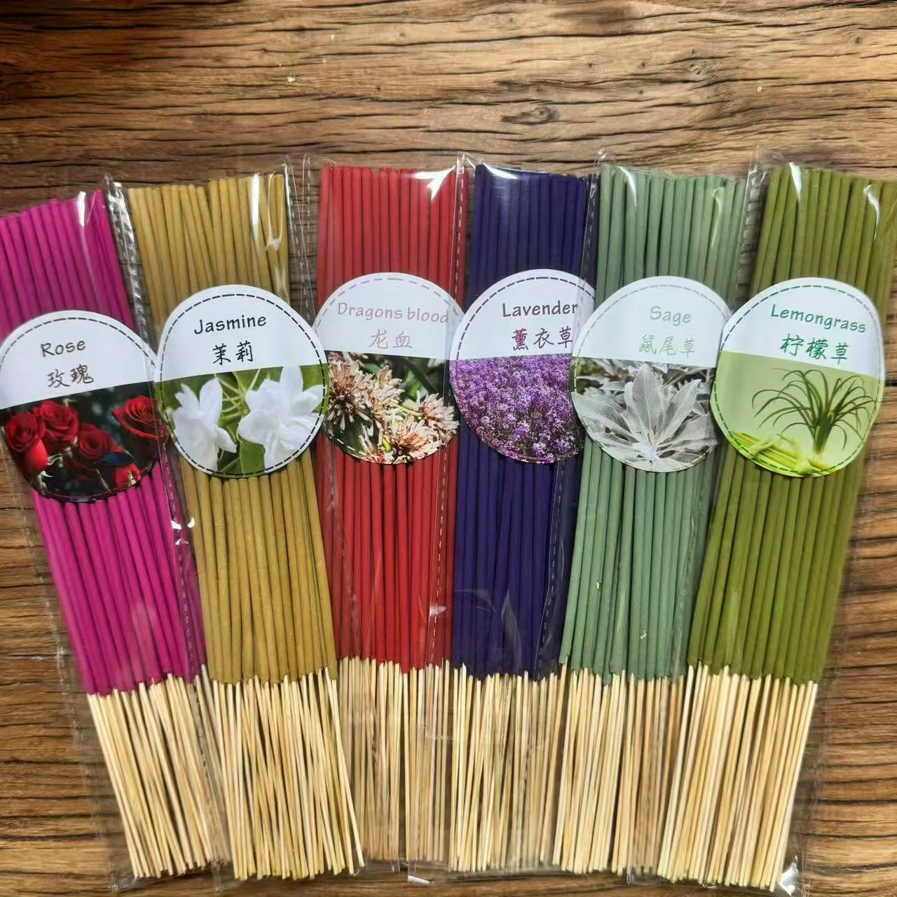 6 ensembles d'environ 126 bâtons d'encens de haute qualité - Y compris arbustes