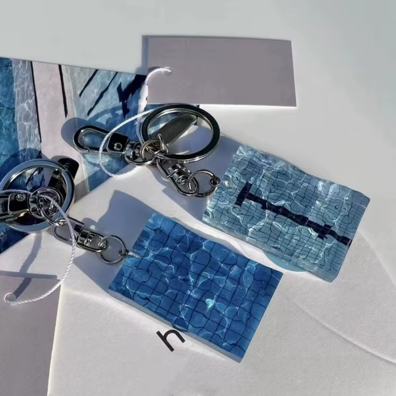 Porte-clés de piscine créatif en acrylique, ondulation de l'eau, pendentif de sac de bricolage pour les amateurs d'instructeurs de plongée