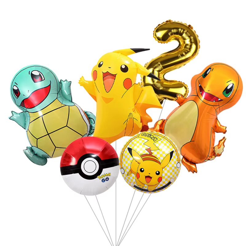 Ballons en aluminium à hélium pour fête d'anniversaire Pokemon, ballons Pikachu pour enfants, fournitures de décoration de fête, baby shower