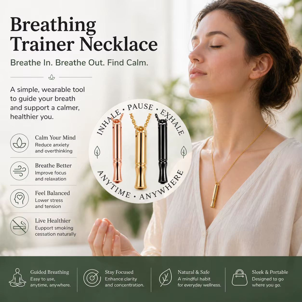 Collier de respiration par la pleine conscience