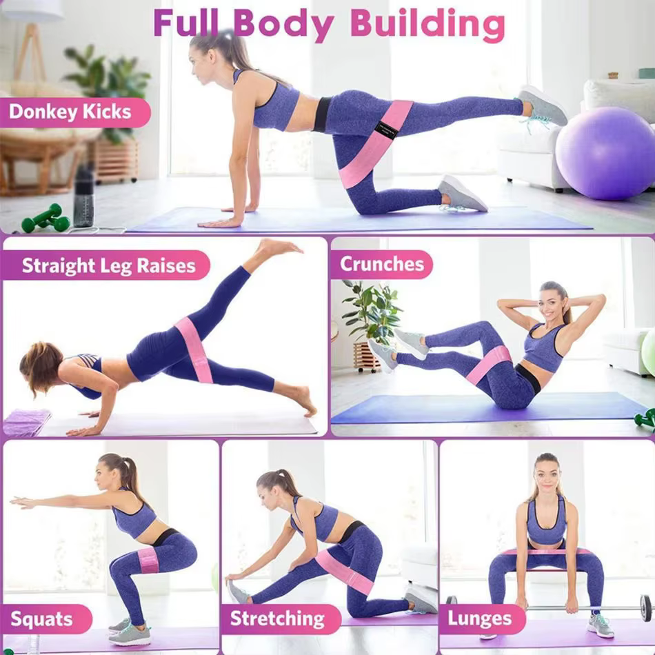 Glute Thigh Elastic Workout Bands Fabric Resistance Hip Booty