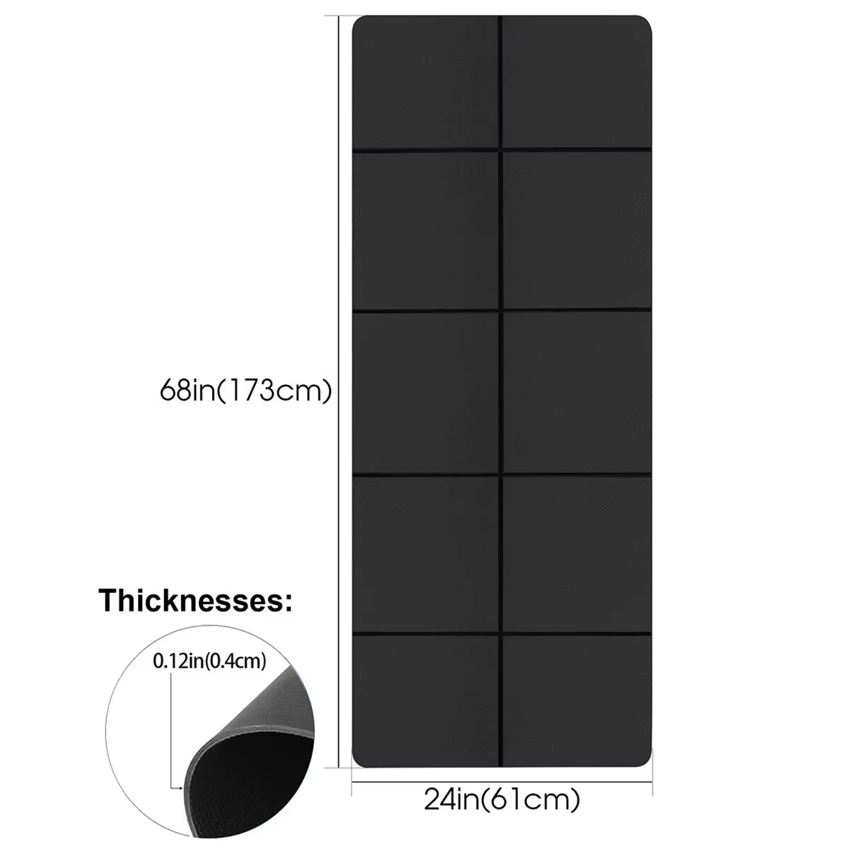 Tapis de yoga sport fitness EVA mousse confortable 4mm d'épaisseur