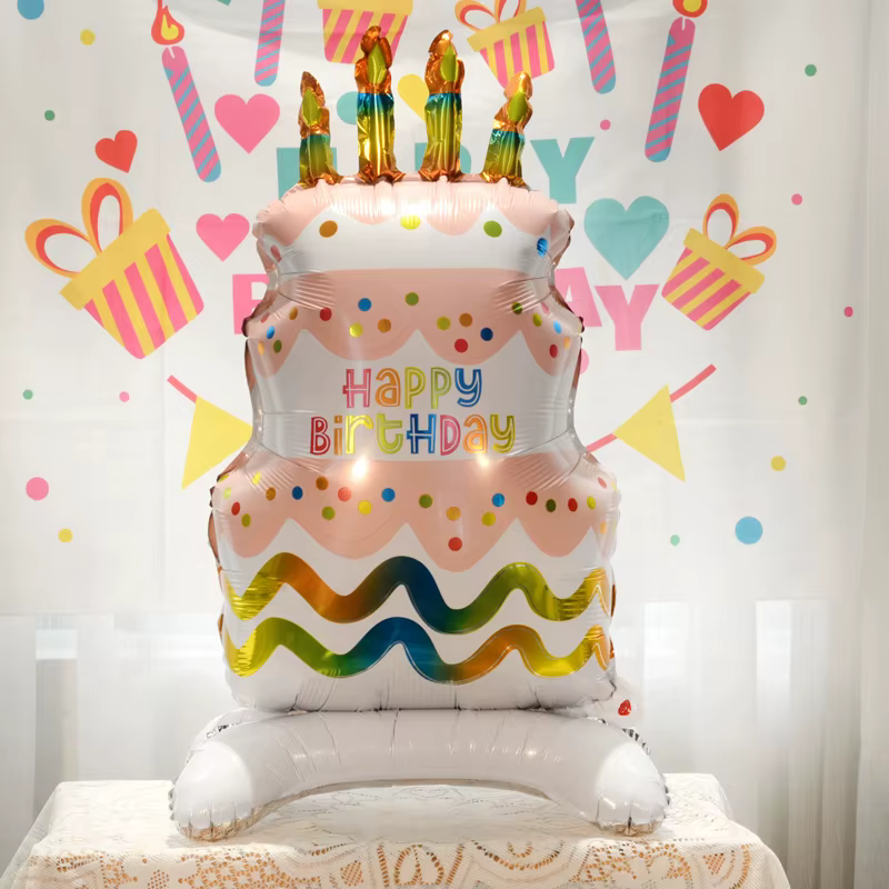 Ballons à gâteau sur pied, dessin animé, pour enfants et adultes, joyeux anniversaire, décor de fête prénatale, fourniture d'accessoires Photo, nouvelle collection